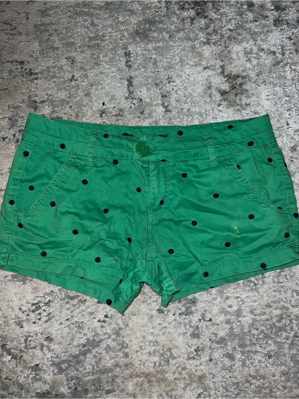 Freestyle Green Shorts with Black Polka Dots